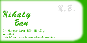 mihaly ban business card