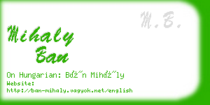 mihaly ban business card